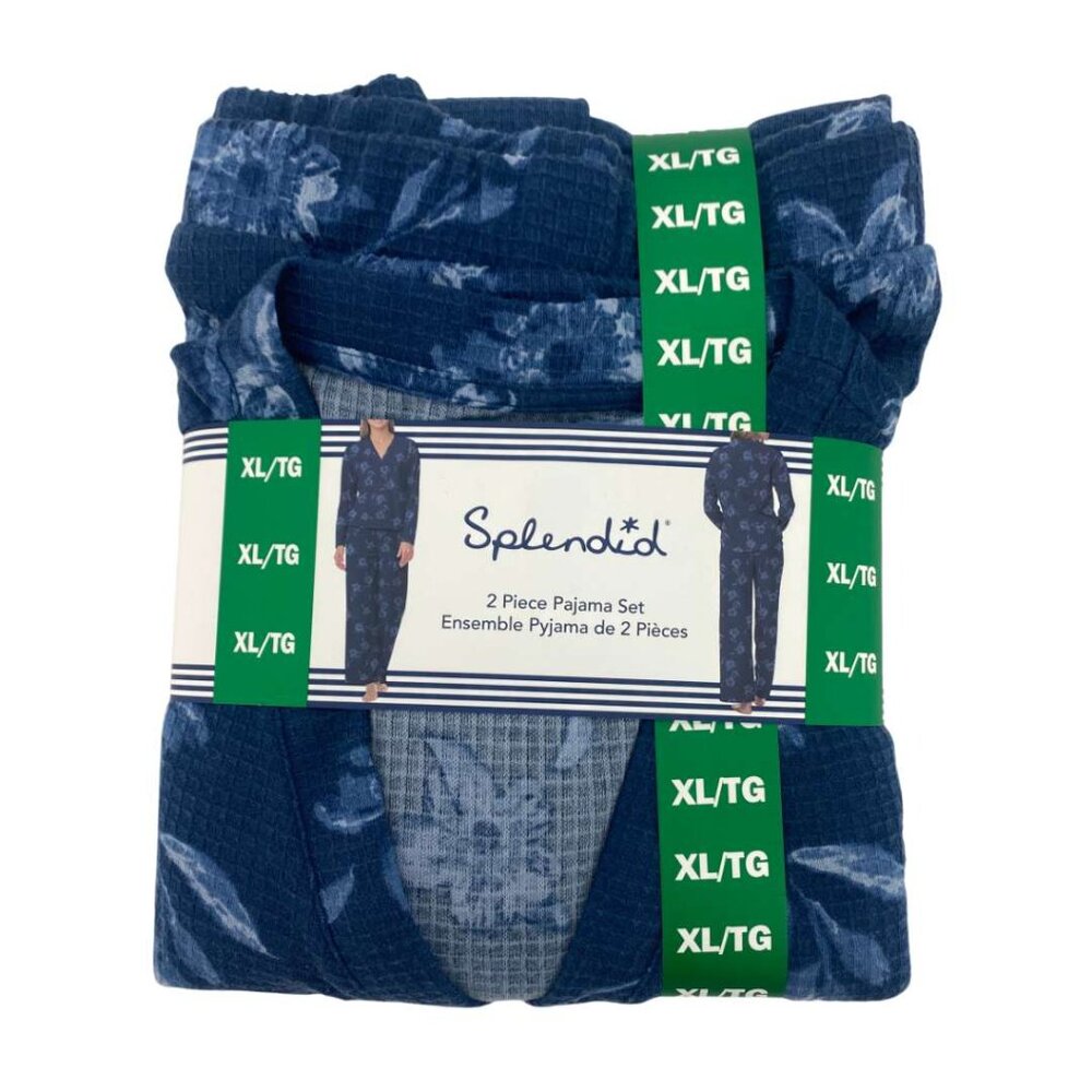 Splendid Women's Blue Pyjama Set: 2 Pieces | Floral Pattern | Size XLarge **NEW